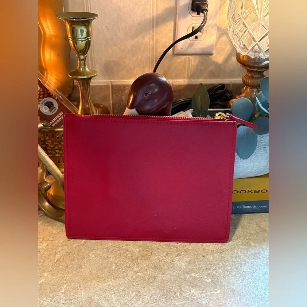 Loft Outlet Faux Leather Clutch Purse Bag Red NWOT